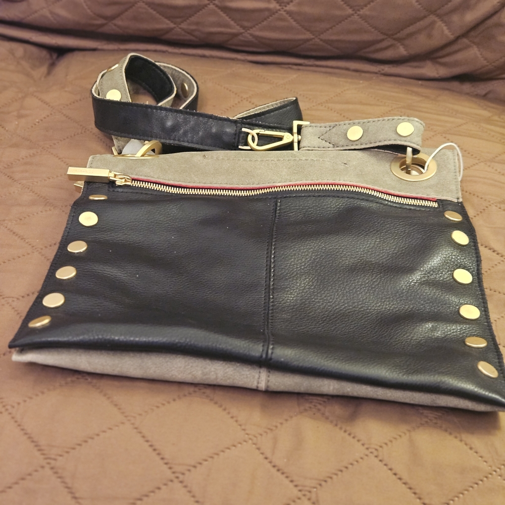 Hammitt Montana Crossbody NWT Reversible Black Pewter Leather Bag - Picture 6 of 14